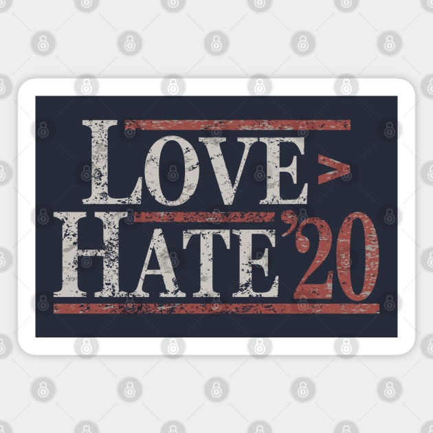 Love Over Hate Magnet by Etopix